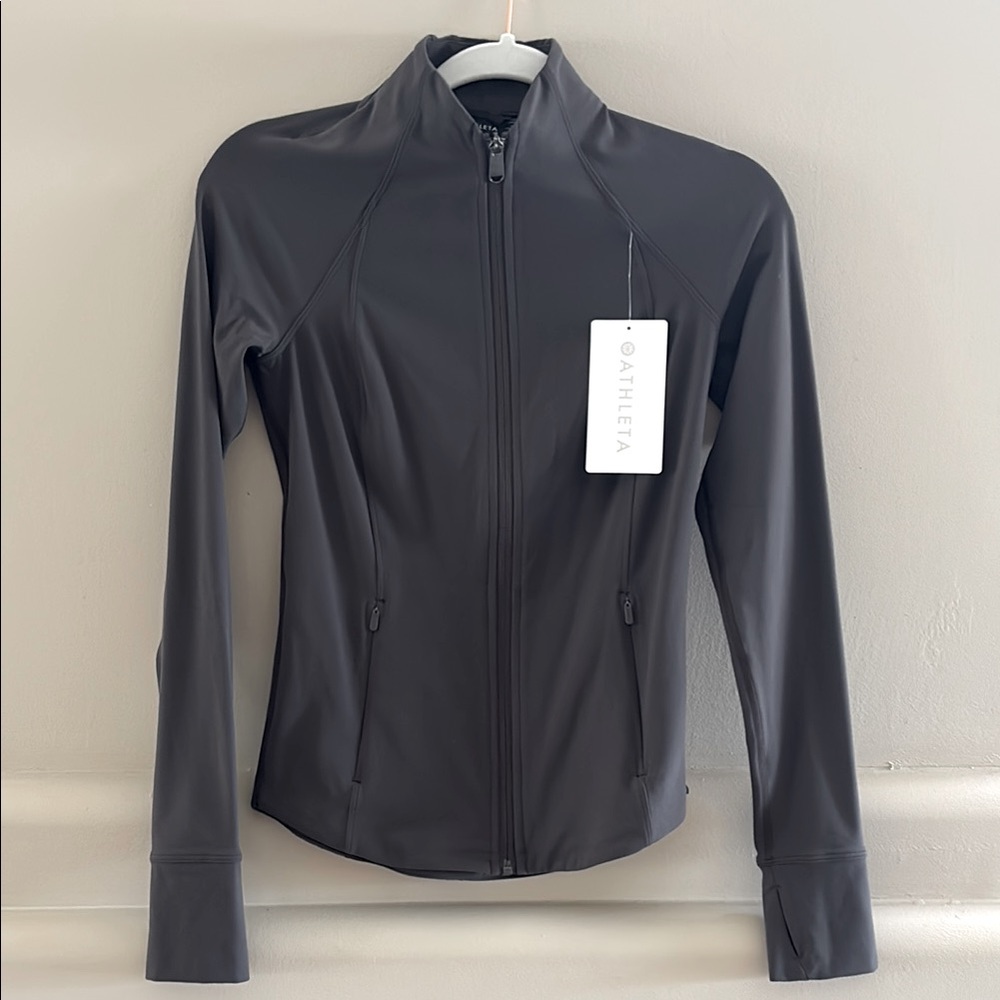 Athleta Salutation Jacket. Truffle Brown. XXS. Powervita Fabric. NWT.